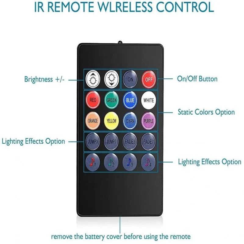 Car Interior LED Strip Lights with Remote Control